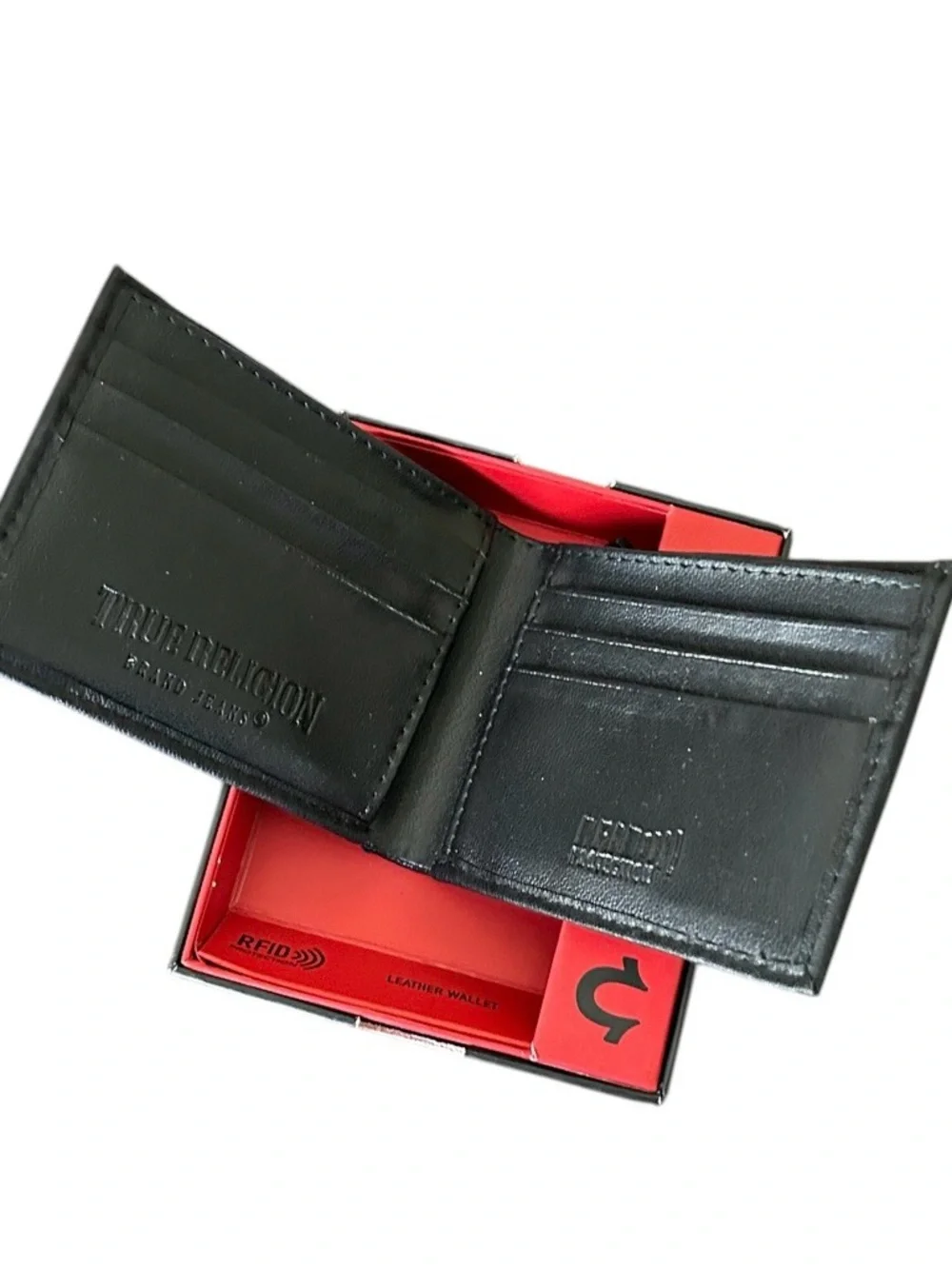 True Religion Men’s Black Leather RFID Wallet